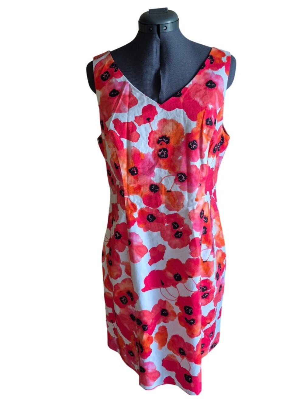 Rafaella Weekend Floral Poppy Sleeveless A-Line Dress Size L